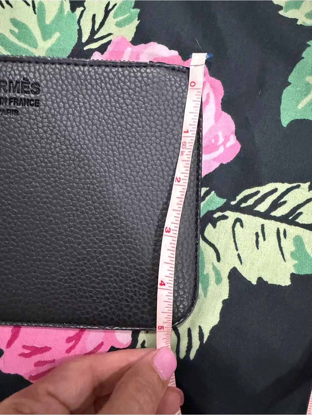 Hermès Black Pebbled Leather Zip Pouch